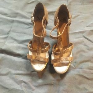 Sofft Gold and Brown High Heels